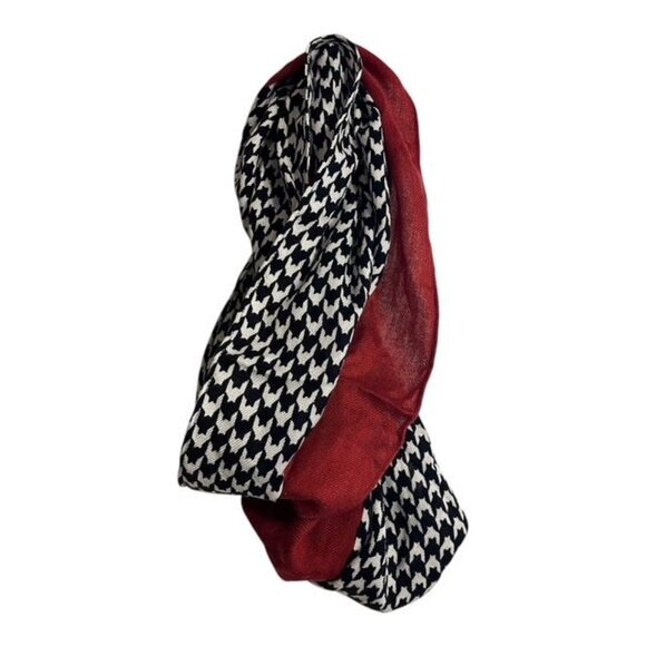 Houndstooth Crimson Infinity Scarf by Cracker Barrel, Discontinued - Picture 1 of 3